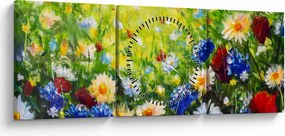 Vadvirágok képe (órával) (90x30 cm)