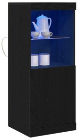 LED világítással rendelkező feketefenyő kis szekrény 41x37x100 cm