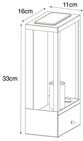 Kültéri fali lámpa fekete arannyal, szürkületi érzékelővel - Rotterdam
