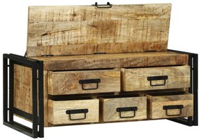 Kávézóasztal 90x50x38 cm Tömör Durva Mangóból