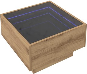 vidaXL Dohányzóasztal kézműves tölgy 50 x 50 x 30 cm Faanyag