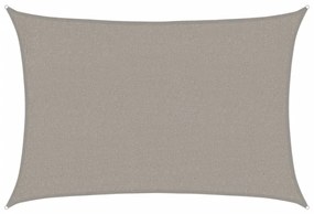 világosszürke négyszögletű HDPE napvitorla 160 g/m² 2x3 m