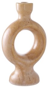 Gyertyatartó, kerámia, barna 13,5x8,8x23,4 cm