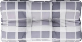 vidaXL szürke kockás szövet raklappárna 80 x 40 x 12 cm