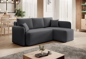 AKCIÓ Sötétszürke sarok ülőgarnitúra HADSON jobb sarok II. osztály