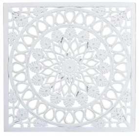 ARABIAN fa fali dekoráció antikolt fehér Mandala 40x1,5x40 cm