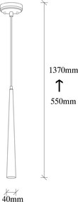 Uğur 6071 fekete fém LED függőlámpa