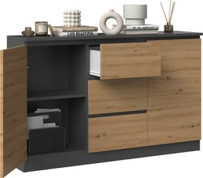 2D3S 120 komód, antracit-tölgy