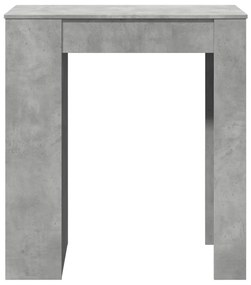 betonszürke szerelt fa tárolórekeszes bárasztal 95x47x103,5 cm