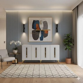Rany komód, fehér-arany, 150 cm