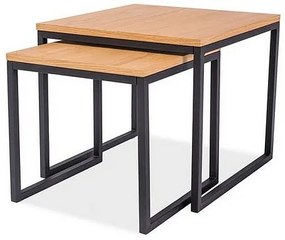 Largo Duo dohányzóasztal, tölgy / fekete