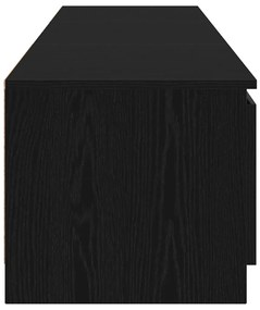 TV Szekrény LED Fénnyel, Fekete Tölgy, 140x40x35,5 cm, Fa Műanyag