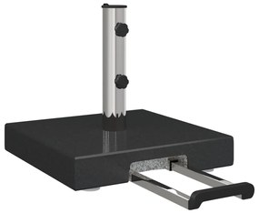 Kerekes napernyő alap fogantyúval Fekete gránit 29 kg Négyzet