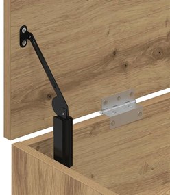 vidaXL kézműves tölgy színű szerelt fa cipőtároló pad 102x30,5x45 cm