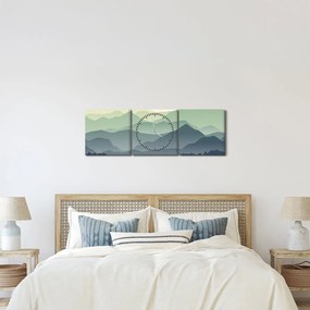 Kép - Forest Mountain (órával) (90x30 cm)