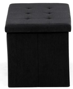 Fekete kordbársony Tárolós Puff. TAB-472 BK6