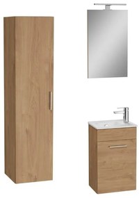 Fürdőszobagarnitúra mosdóval, mosdócsapteleppel, kifolyóval és szifonnal VitrA Mia golden oak KSETMIA40B