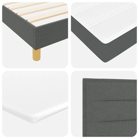 Boxspring ágy matraccal sötétszürkében, 160 x 200 cm szövet