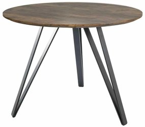 Tetis étkezőasztal, 100 cm átmérő, dió / fekete