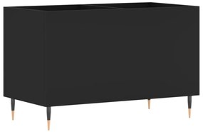 fekete szerelt fa hanglemezszekrény 74,5x38x48 cm