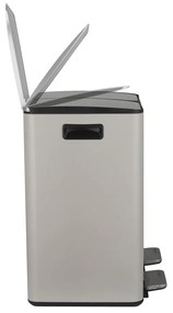 Szürkésbarna acél szelektív pedálos szemetes 2x20 l Aliya – Spirella