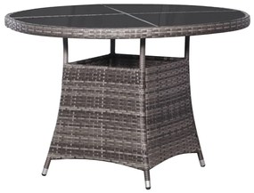 vidaXL szürke polyrattan kerti asztal Ø110x74 cm