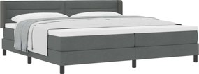 vidaXL Boxrugós ágy matracmal Sötétszürke 200 x 200 cm Poliészter
