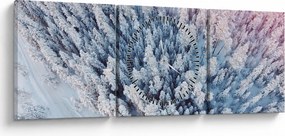 Havas fák képe (órával) (90x30 cm)