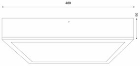 Mennyezeti lámpa OAK SQUARE 4xE27/15W/230V 48x48 cm tölgy/fekete