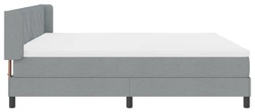 Boxspring Ágy Matrac Kíséretében, Világosszürke, 200x200 cm, Szövet