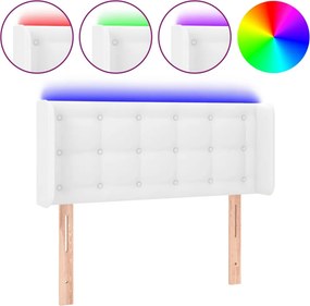 vidaXL fehér műbőr LED-es fejtámla 83x16x78/88 cm