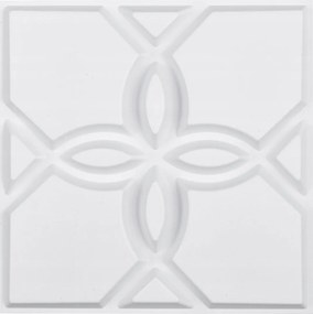 3D falpanelek Fehér Virágok 2.97 m²