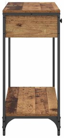 vidaXL Konzolasztal fiókkal Öreg fa 75 x 34,5 x 75 cm Faanyag