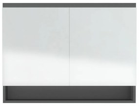 szürke MDF tükrös fürdőszobaszekrény 80 x 15 x 60 cm