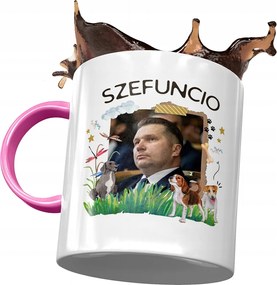 Bögre Rózsaszín Fekete Pis Ajándék Nyomtatott Fotóval