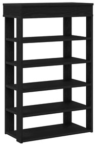 fekete szerelt fa cipőtartó 60x30x98 cm