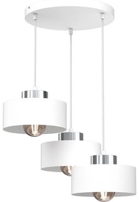 Csillár zsinóron MARTI 3xE27/15W/230V fehér/króm