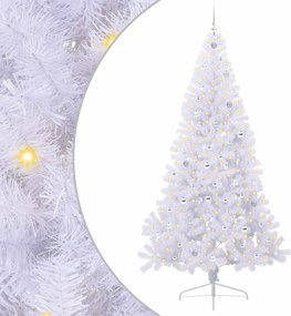 vidaXL Mű karácsonyfa 300 LED-del állvánnyal Fehér 240 cm PVC és Acél