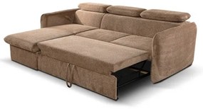 Bejárható sarokkanapé L-alakban, tárolóval, BEJA bézs, balos