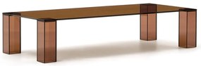 Barna üveg dohányzóasztal 60x140 cm Adularia – Kave Home