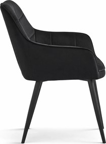 Étkezőfotel VARSI VELVET fekete lábakkal, fekete