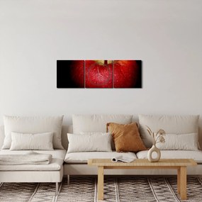 Az alma képe és a fekete háttér (órával) (90x30 cm)