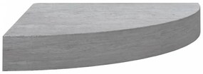 4 db betonszürke MDF fali sarokpolc 35 x 35 x 3,8 cm