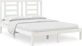 vidaXL fehér tömör fenyőfa ágy matrac nélkül 140 x 200 cm