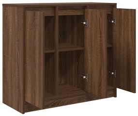 barna tölgy színű szerelt fa tálalószekrény 85x34x76 cm