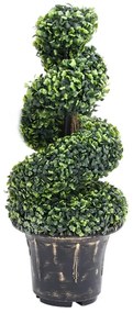 zöld spirálalakú cserepes műpuszpáng 89 cm