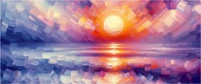 Kép - Színes művészi naplemente (120x50 cm)