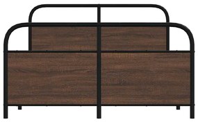 barna tölgy színű fém ágykeret matrac nélkül 137 x 190 cm