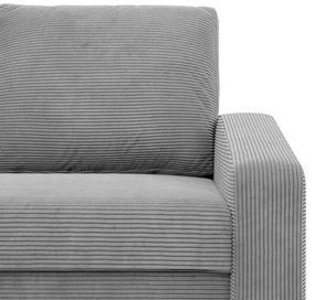 Zeus fotel, döntött kartámasz, kordbársony, hab töltet, szürke