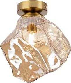 Mennyezeti lámpatest CRISTAL 1xE14/15W/230V sárgaréz/füstös bézs